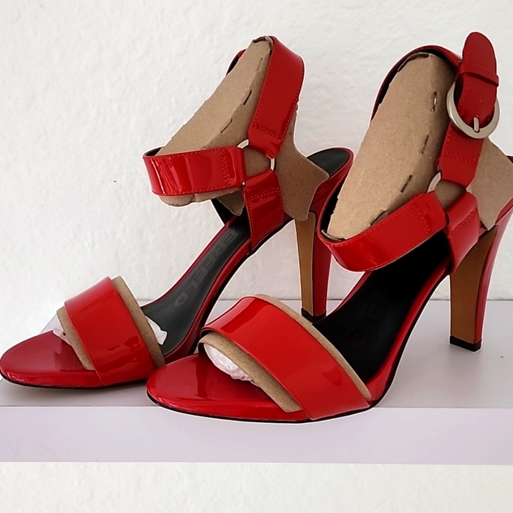 Karl Lagerfeld Paris Women's NIB Cieone Red Patent Leather Sandals. Size 9.5M - Picture 11 of 13